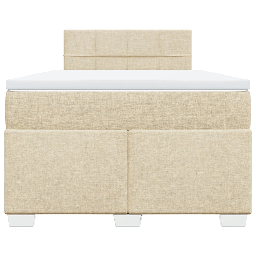 Boxspring met matras stof crèmekleurig 120x200 cm