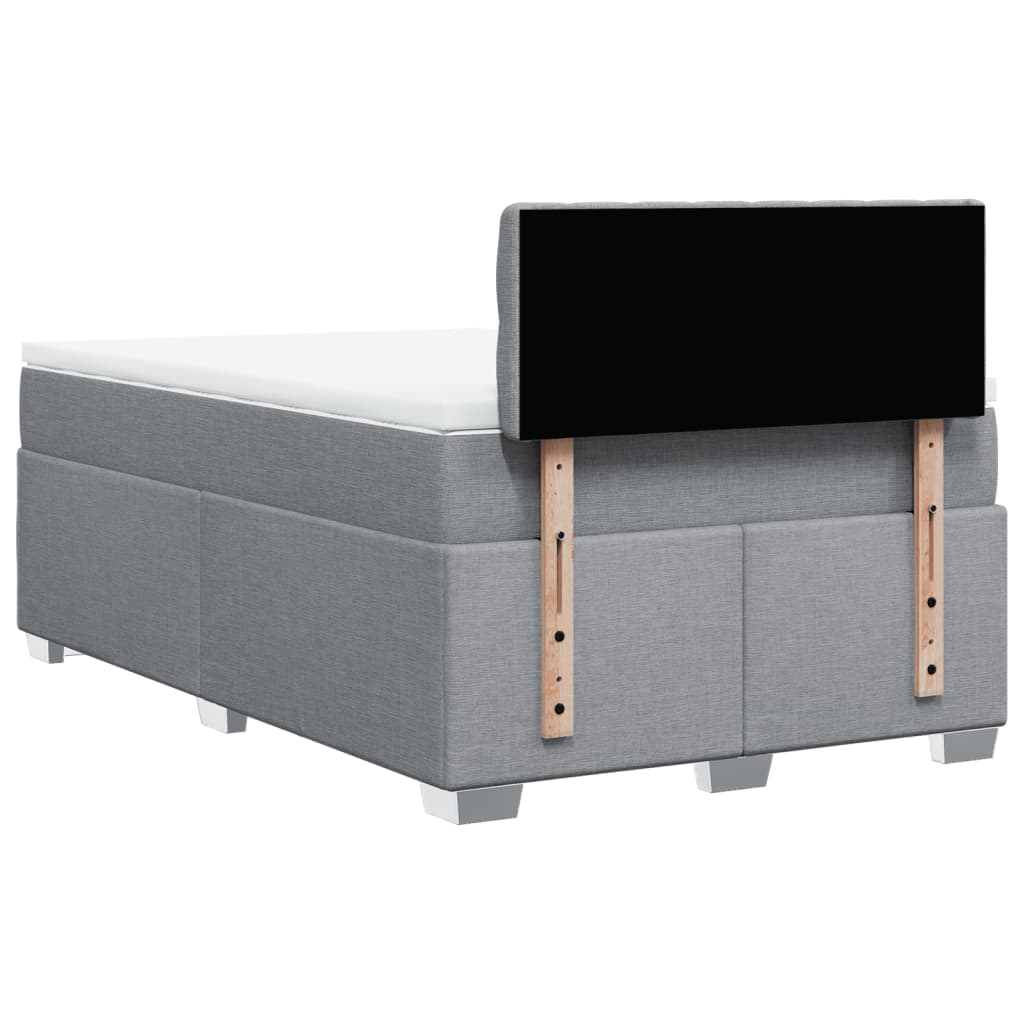 Boxspring met matras stof lichtgrijs 120x200 cm
