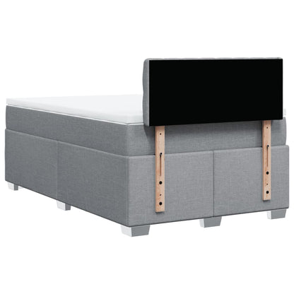 Boxspring met matras stof lichtgrijs 120x200 cm
