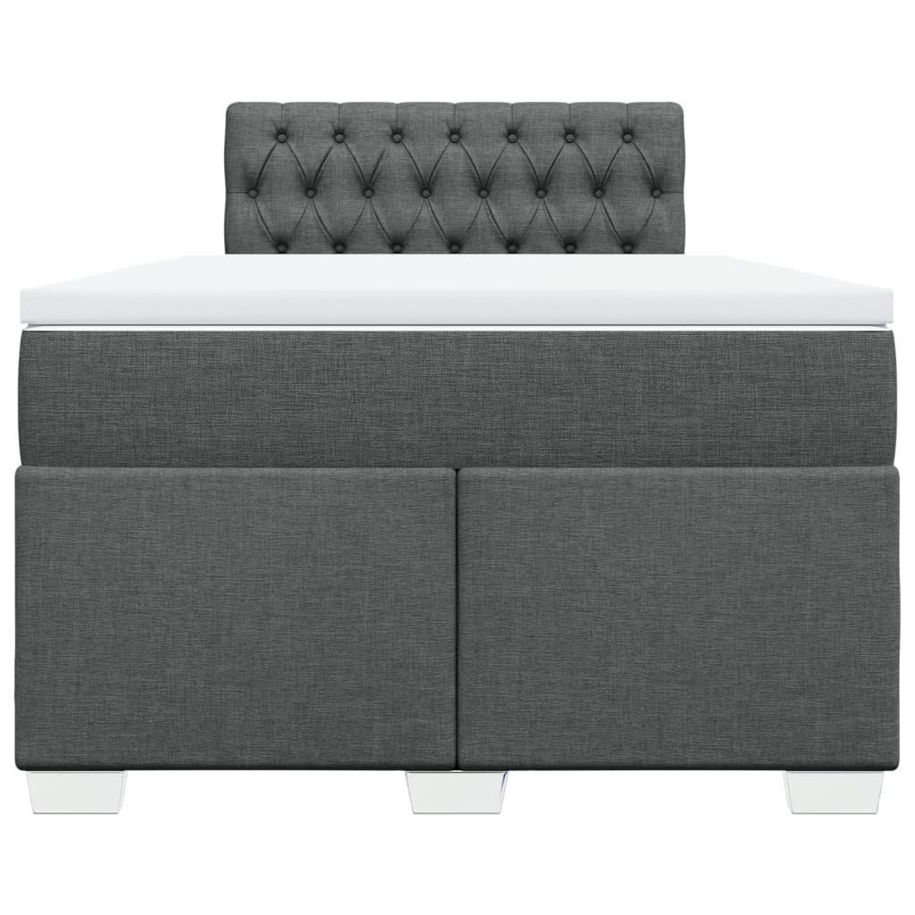 Boxspring met matras stof donkergrijs 120x200 cm