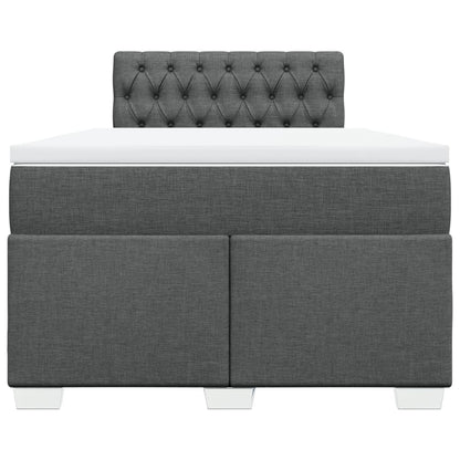 Boxspring met matras stof donkergrijs 120x200 cm