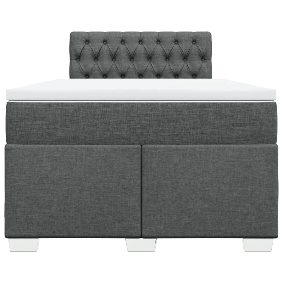 Boxspring met matras stof donkergrijs 120x200 cm