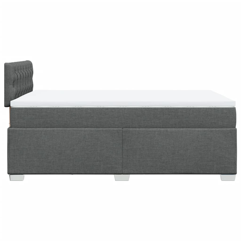 Boxspring met matras stof donkergrijs 120x200 cm