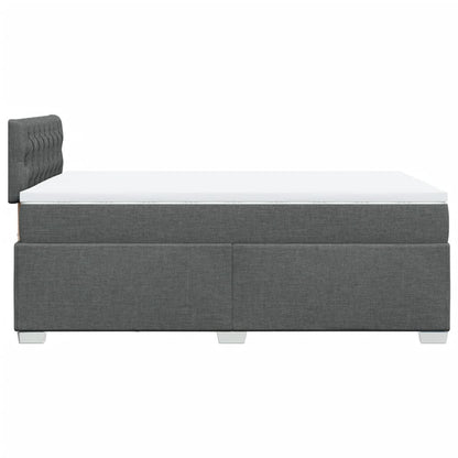 Boxspring met matras stof donkergrijs 120x200 cm