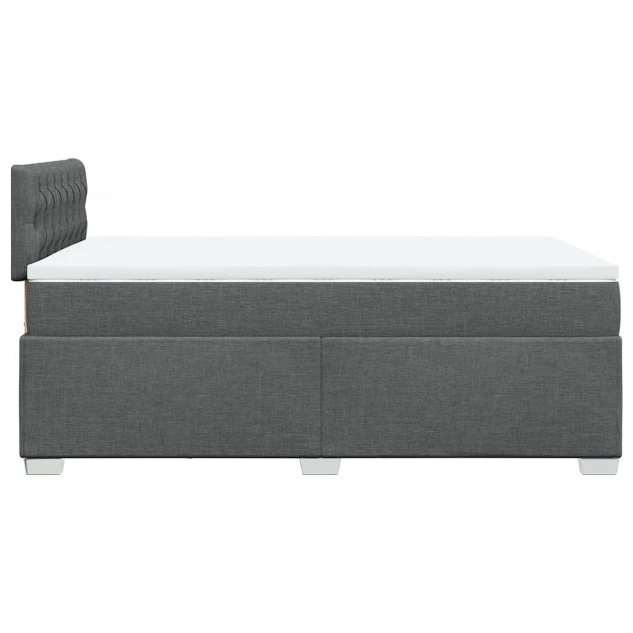 Boxspring met matras stof donkergrijs 120x200 cm