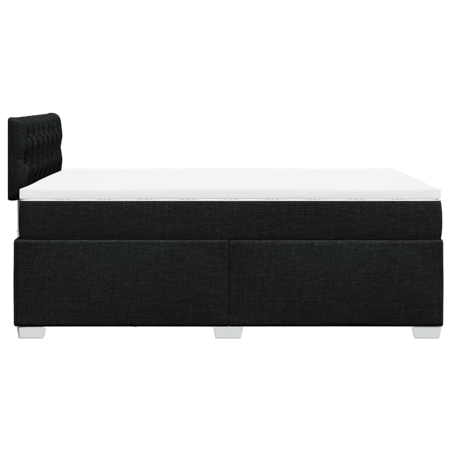 Boxspring met matras stof zwart 120x200 cm