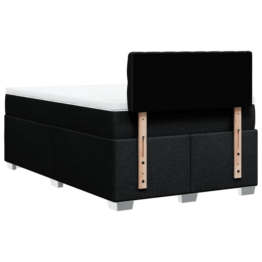 Boxspring met matras stof zwart 120x200 cm