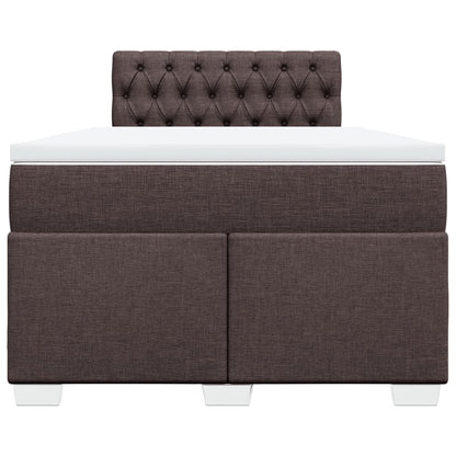Boxspring met matras stof donkerbruin 120x200 cm