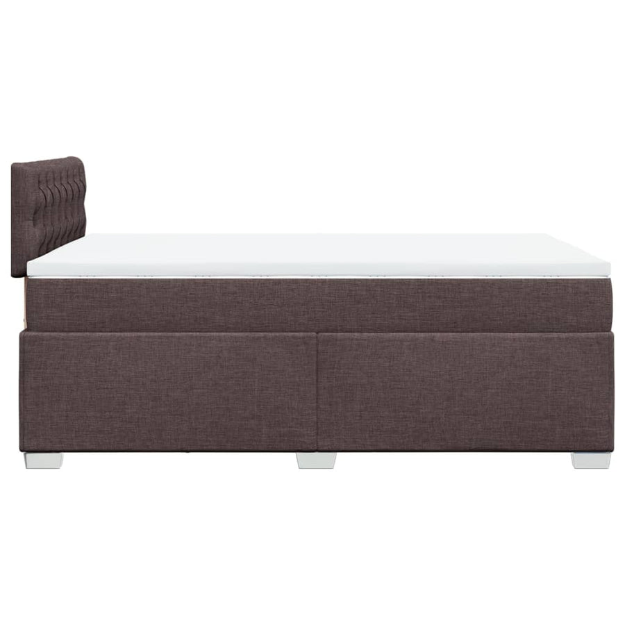 Boxspring met matras stof donkerbruin 120x200 cm