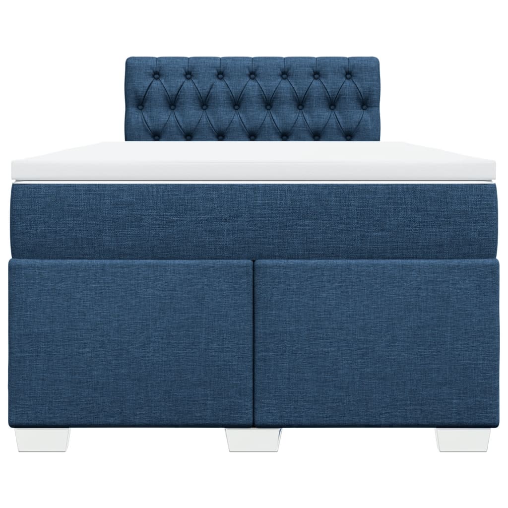 Boxspring met matras stof blauw 120x200 cm