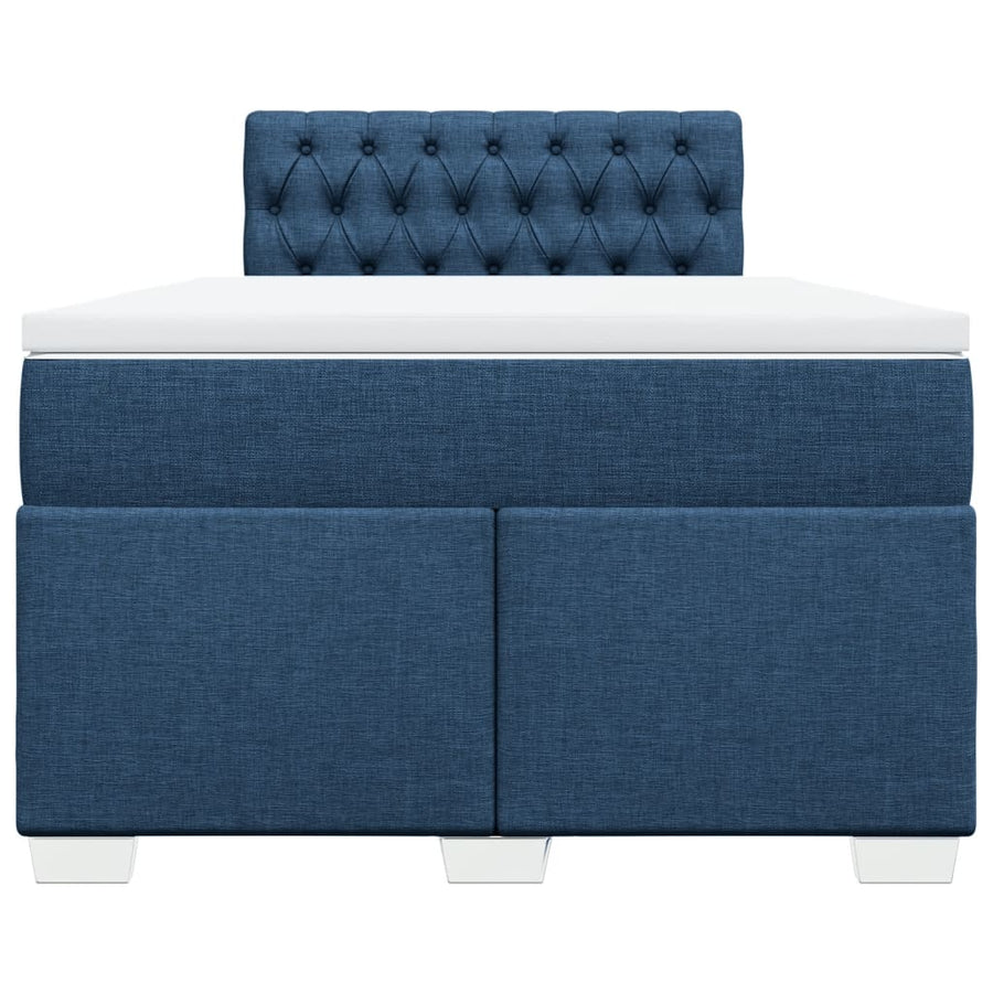 Boxspring met matras stof blauw 120x200 cm
