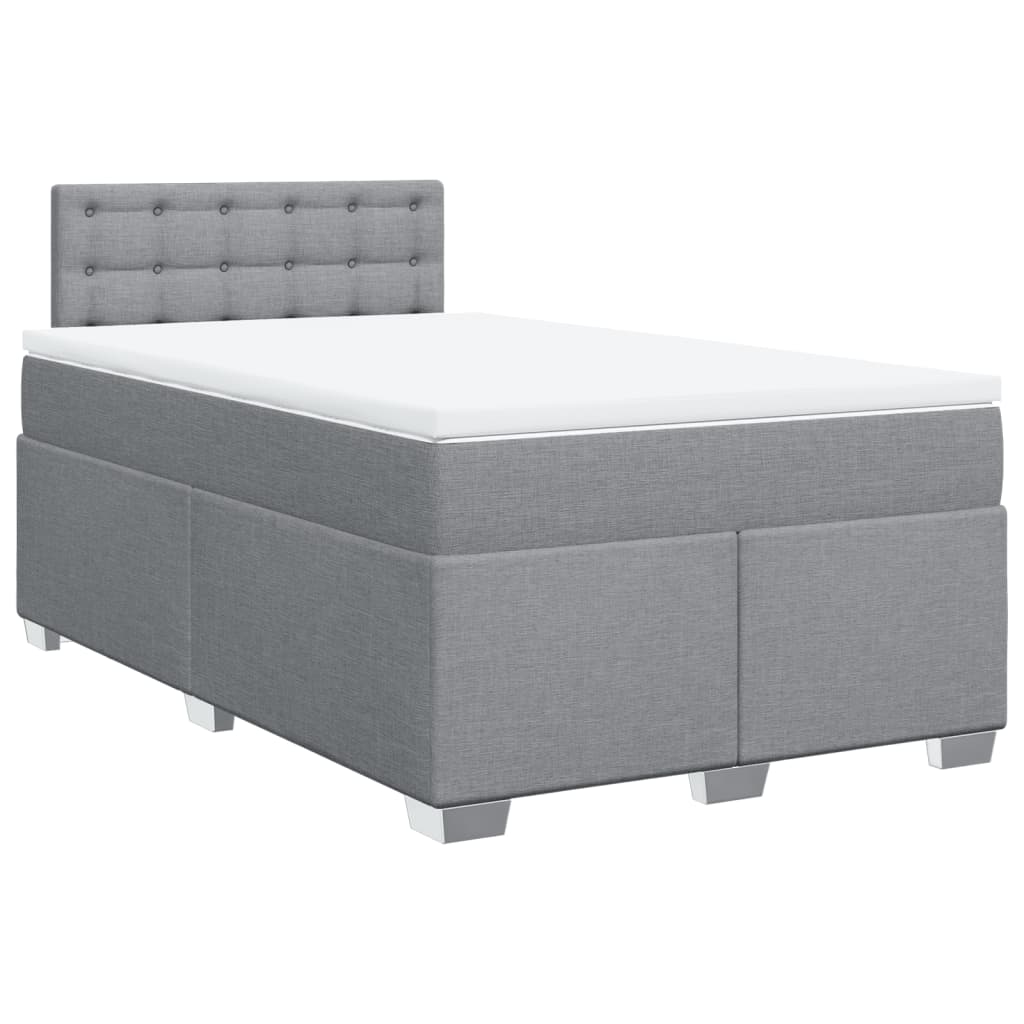 Boxspring met matras stof lichtgrijs 120x200 cm