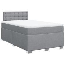 Boxspring met matras stof lichtgrijs 120x200 cm