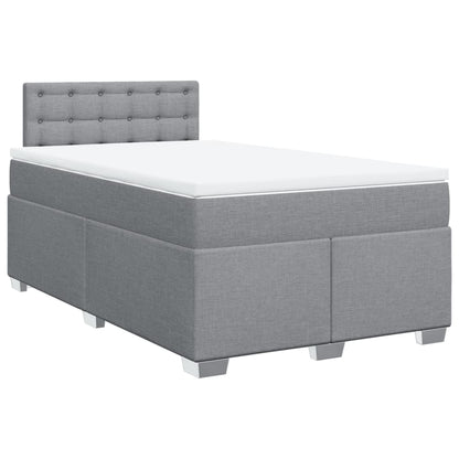 Boxspring met matras stof lichtgrijs 120x200 cm