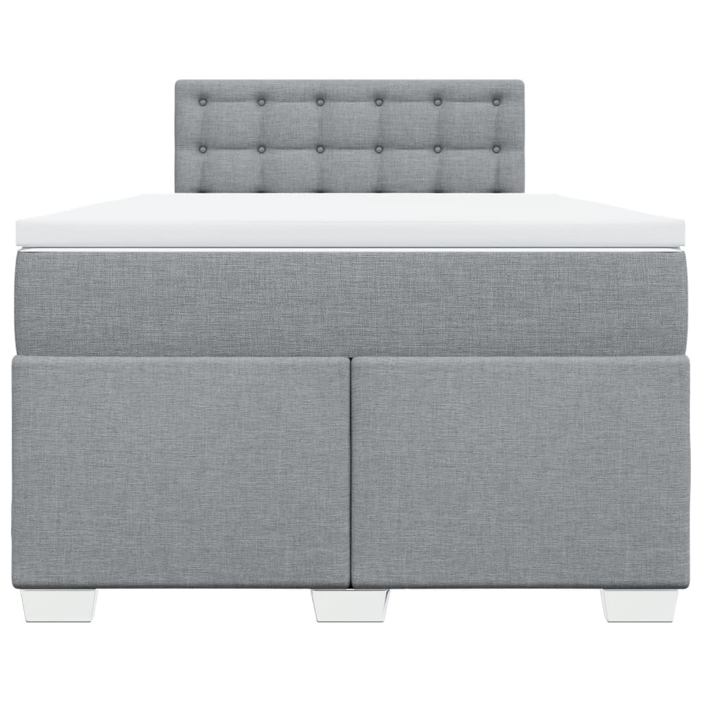 Boxspring met matras stof lichtgrijs 120x200 cm