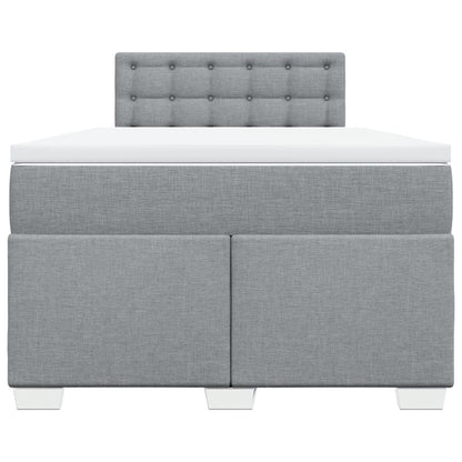 Boxspring met matras stof lichtgrijs 120x200 cm
