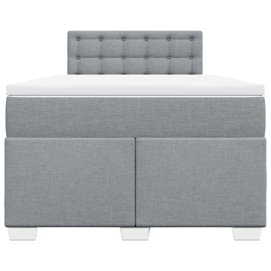 Boxspring met matras stof lichtgrijs 120x200 cm