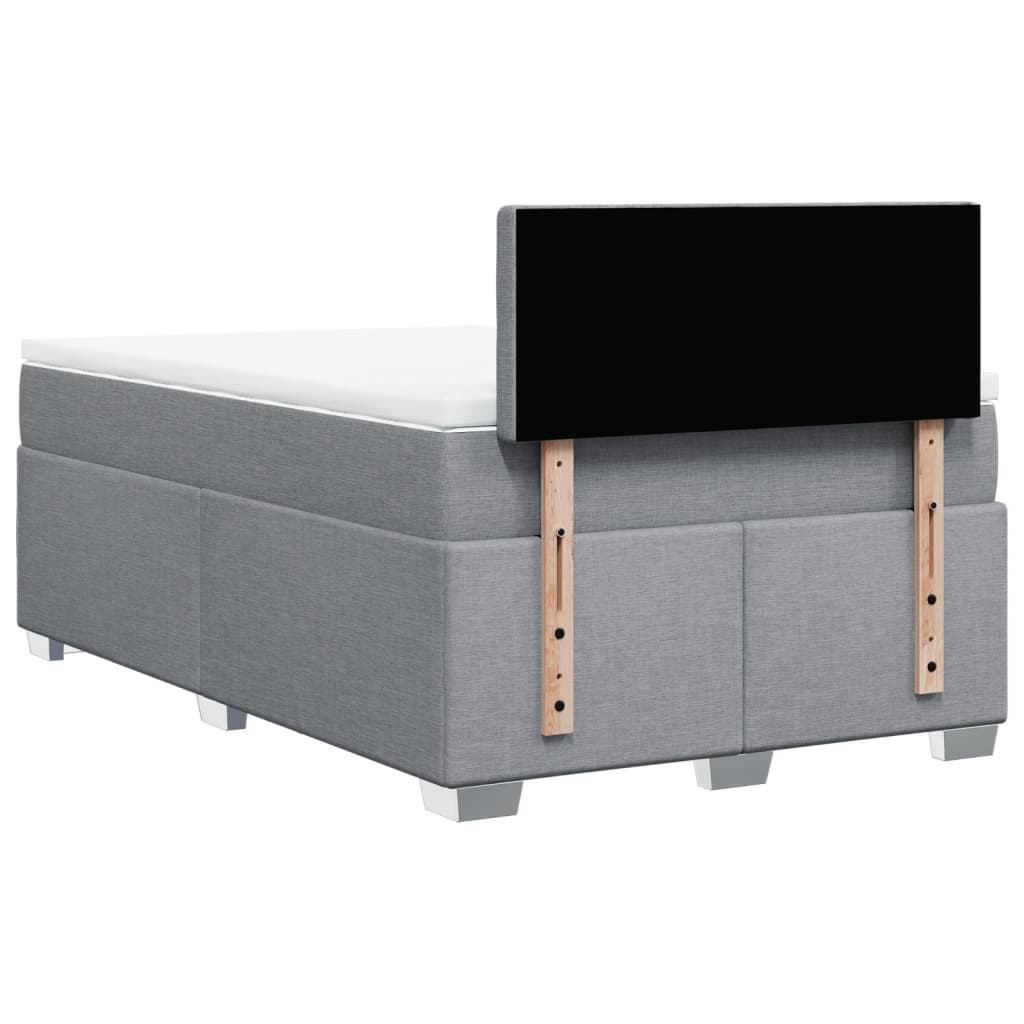 Boxspring met matras stof lichtgrijs 120x200 cm