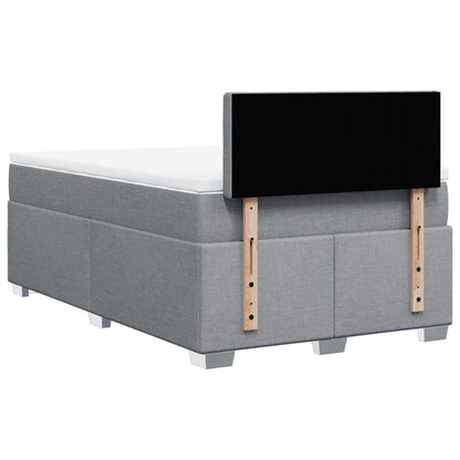 Boxspring met matras stof lichtgrijs 120x200 cm