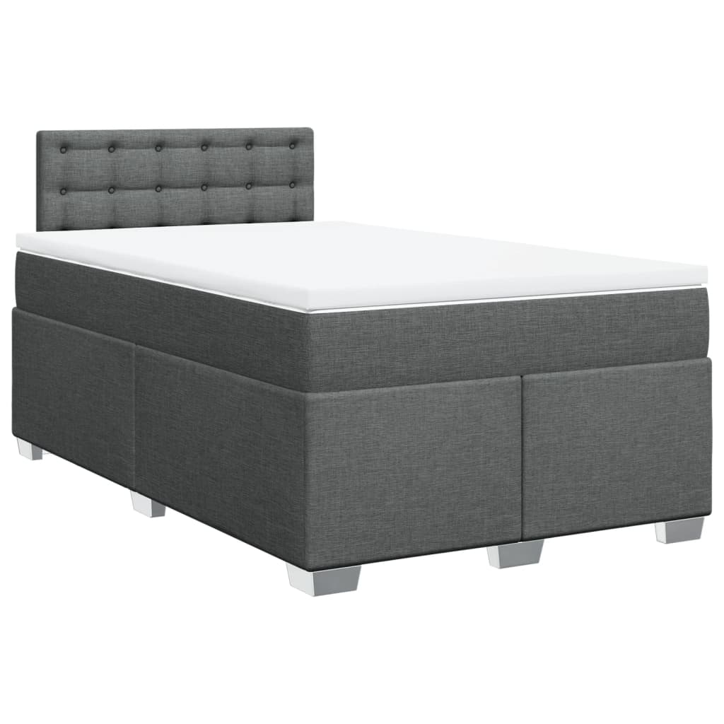 Boxspring met matras stof donkergrijs 120x200 cm
