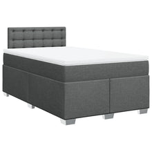 Boxspring met matras stof donkergrijs 120x200 cm