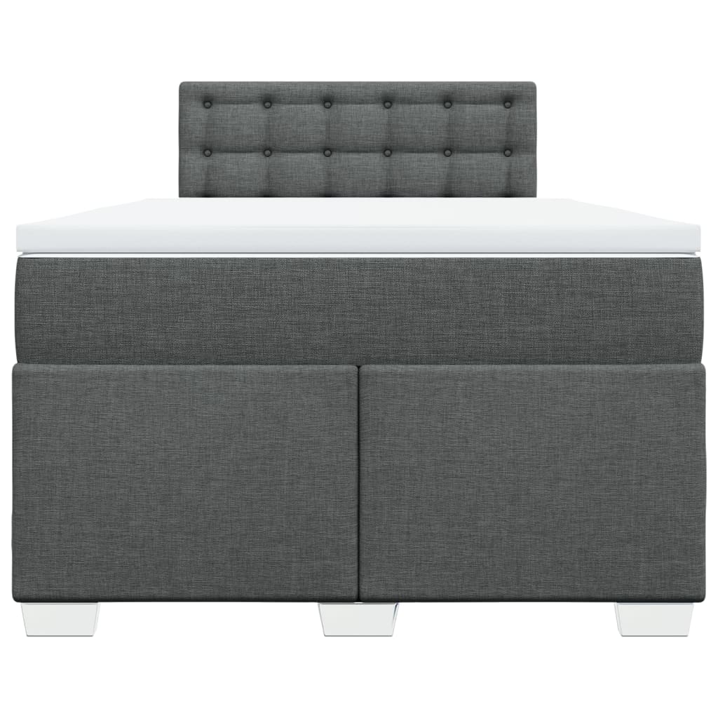 Boxspring met matras stof donkergrijs 120x200 cm