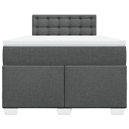 Boxspring met matras stof donkergrijs 120x200 cm
