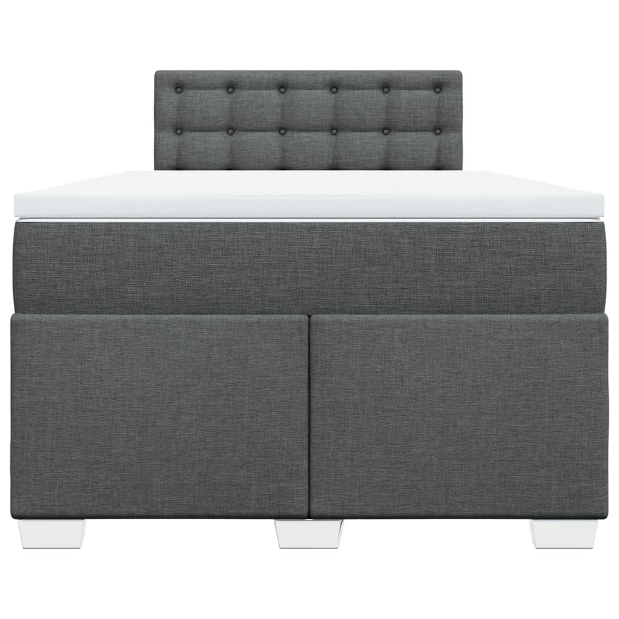 Boxspring met matras stof donkergrijs 120x200 cm