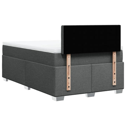 Boxspring met matras stof donkergrijs 120x200 cm