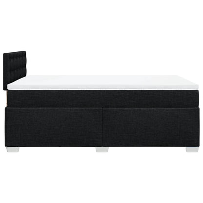 Boxspring met matras stof zwart 120x200 cm
