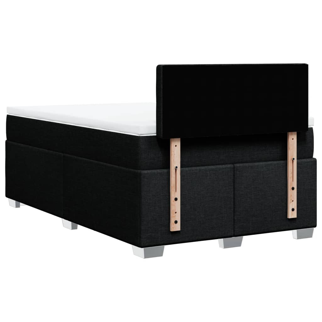 Boxspring met matras stof zwart 120x200 cm