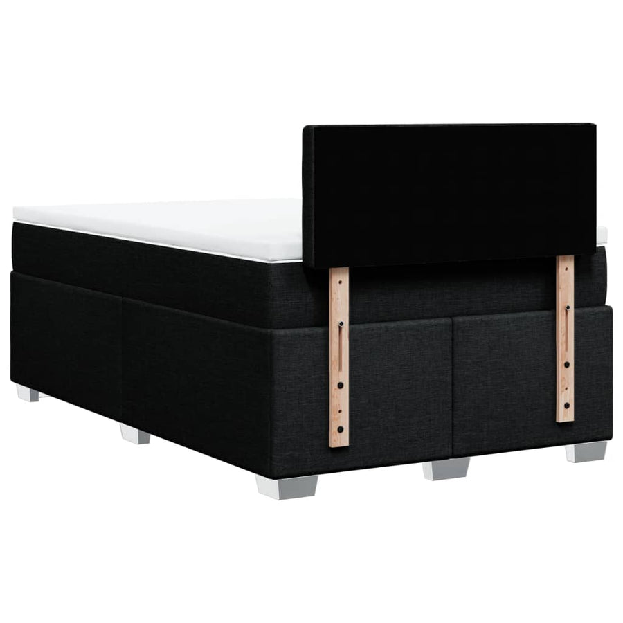 Boxspring met matras stof zwart 120x200 cm