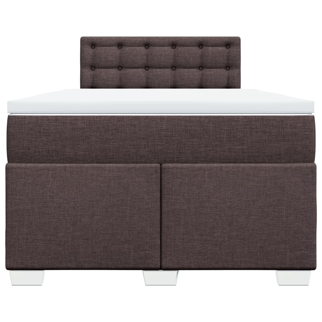 Boxspring met matras stof donkerbruin 120x200 cm