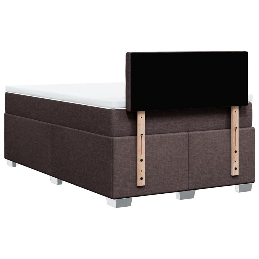 Boxspring met matras stof donkerbruin 120x200 cm