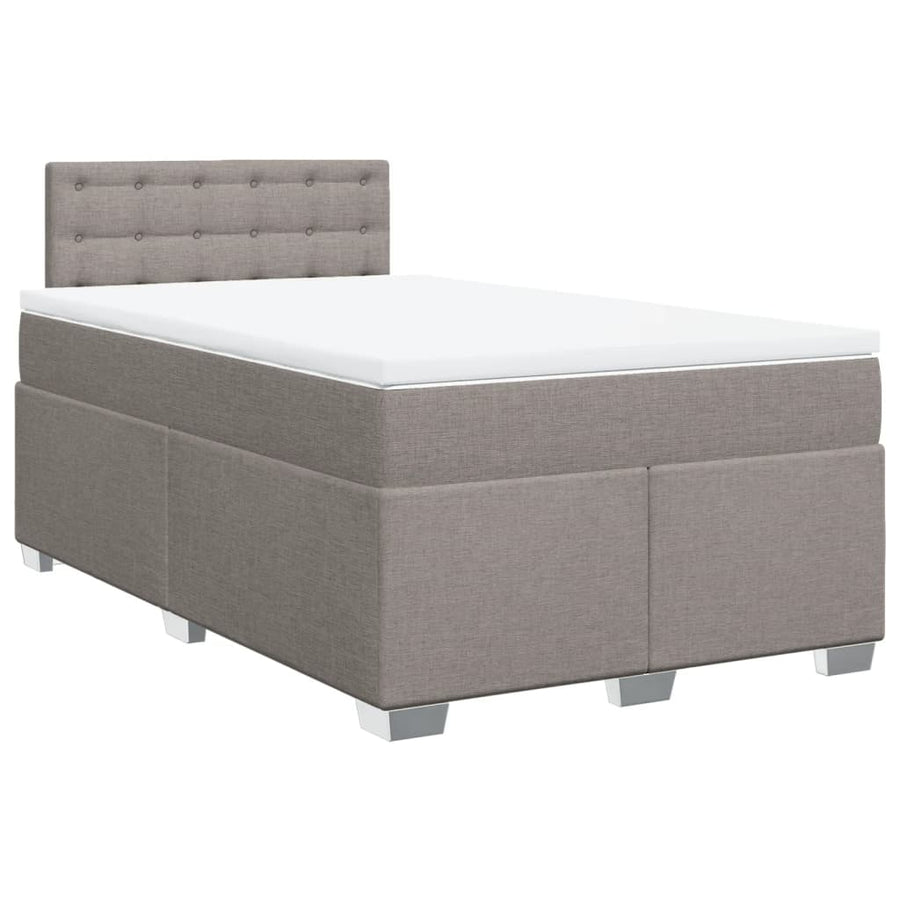 Boxspring met matras stof taupe 120x200 cm