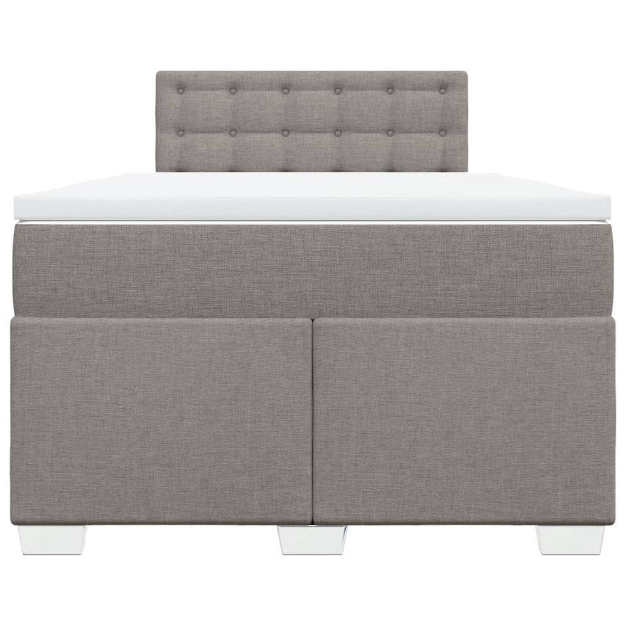 Boxspring met matras stof taupe 120x200 cm