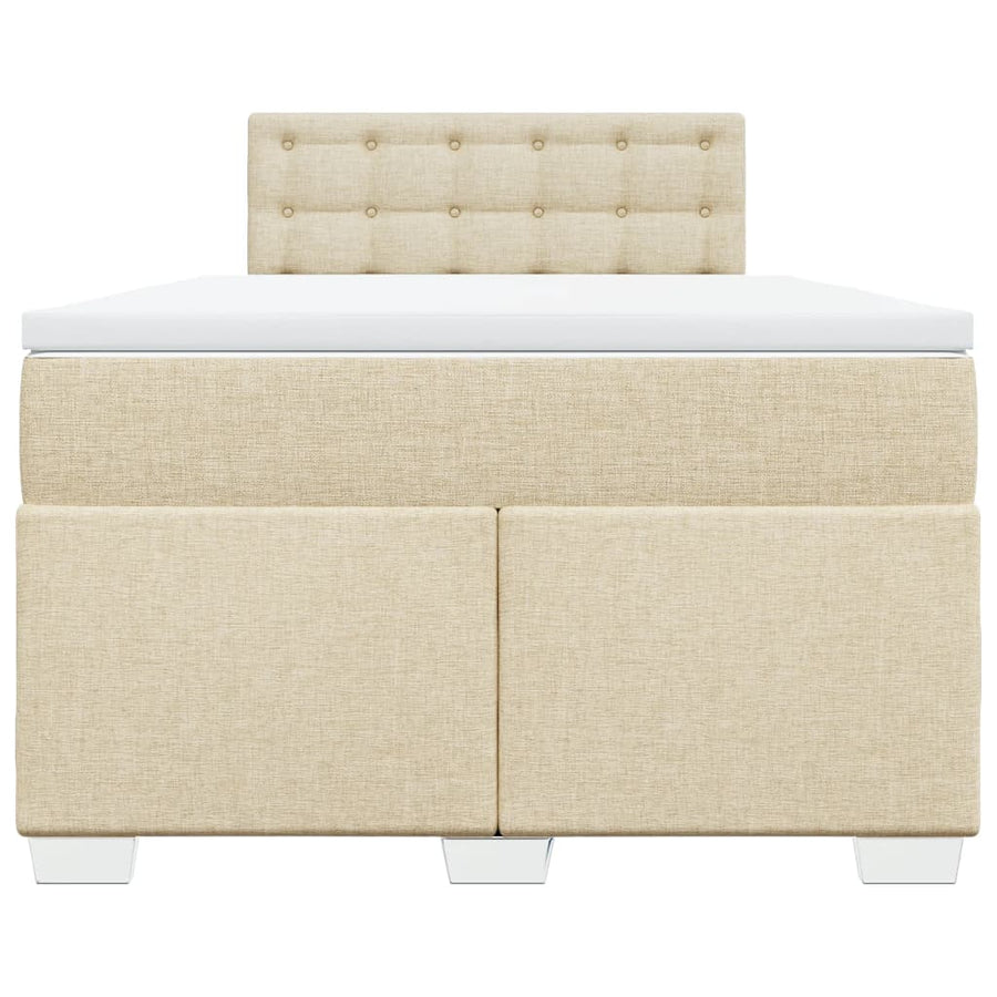 Boxspring met matras stof crèmekleurig 120x200 cm