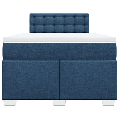 Boxspring met matras stof blauw 120x200 cm