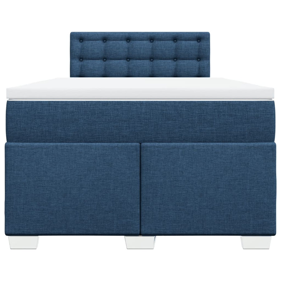 Boxspring met matras stof blauw 120x200 cm