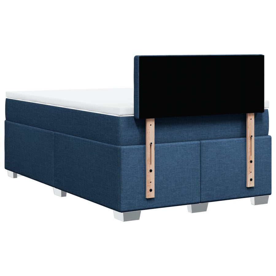Boxspring met matras stof blauw 120x200 cm