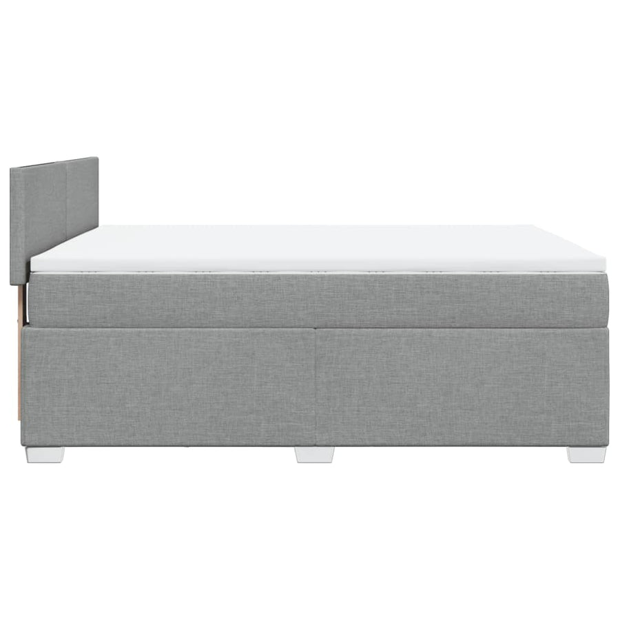 Boxspring met matras stof lichtgrijs 140x190 cm