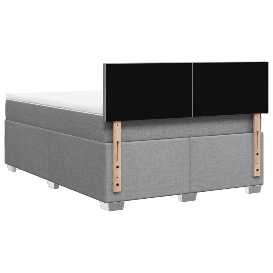 Boxspring met matras stof lichtgrijs 140x190 cm