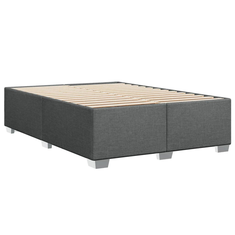 Boxspring met matras stof donkergrijs 140x190 cm