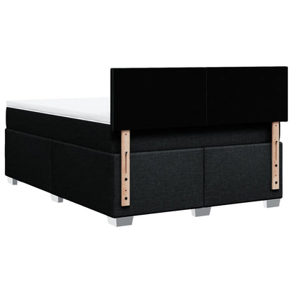 Boxspring met matras stof zwart 140x190 cm