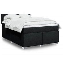 Boxspring met matras stof zwart 140x190 cm