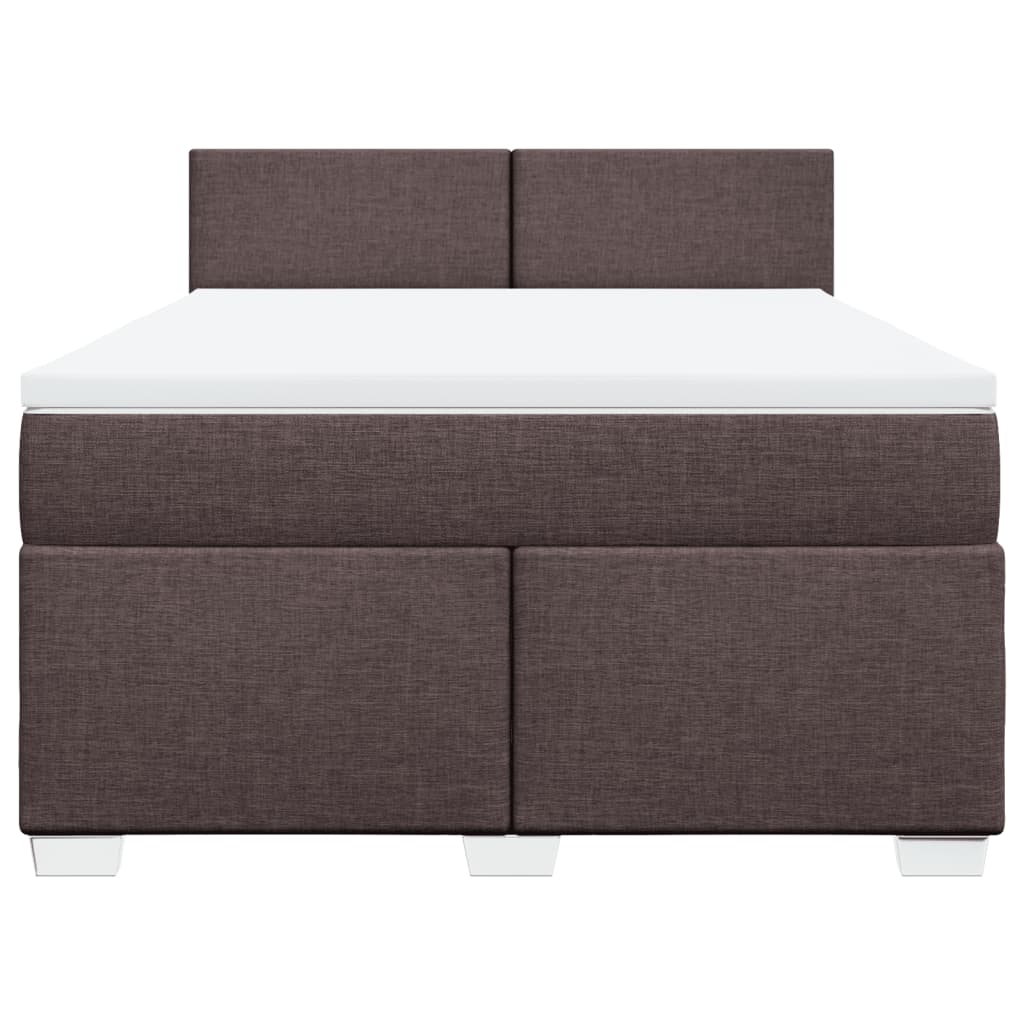 Boxspring met matras stof donkerbruin 140x190 cm