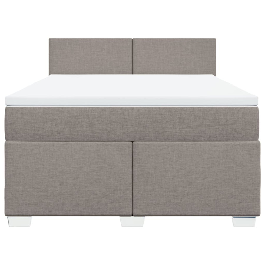 Boxspring met matras stof taupe 140x190 cm