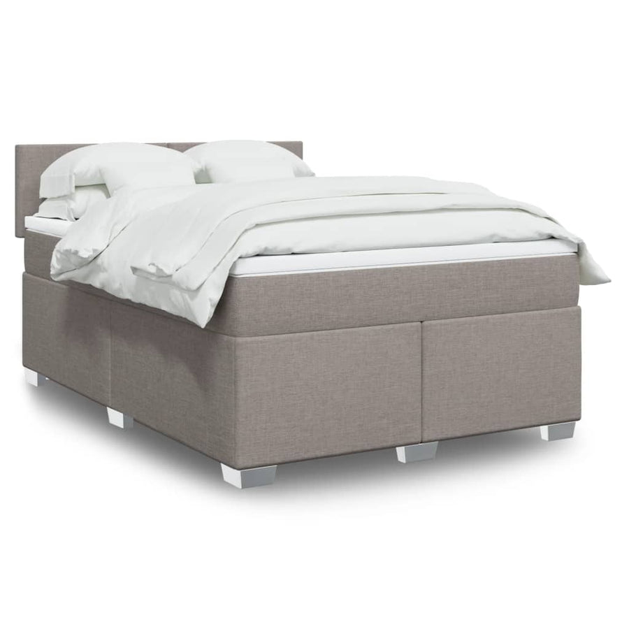 Boxspring met matras stof taupe 140x190 cm