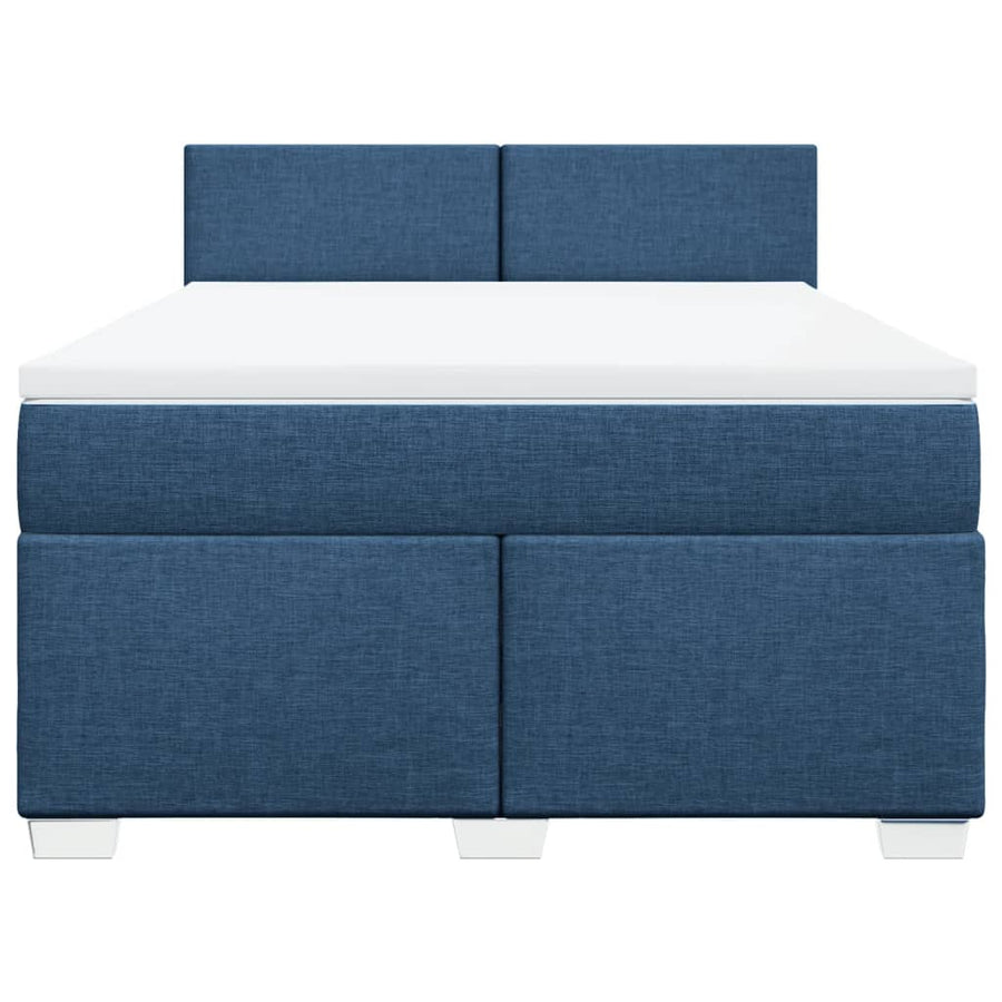 Boxspring met matras stof blauw 140x190 cm