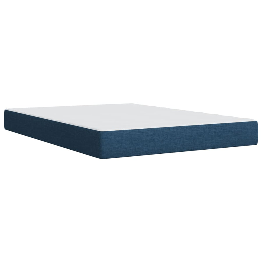 Boxspring met matras stof blauw 140x190 cm